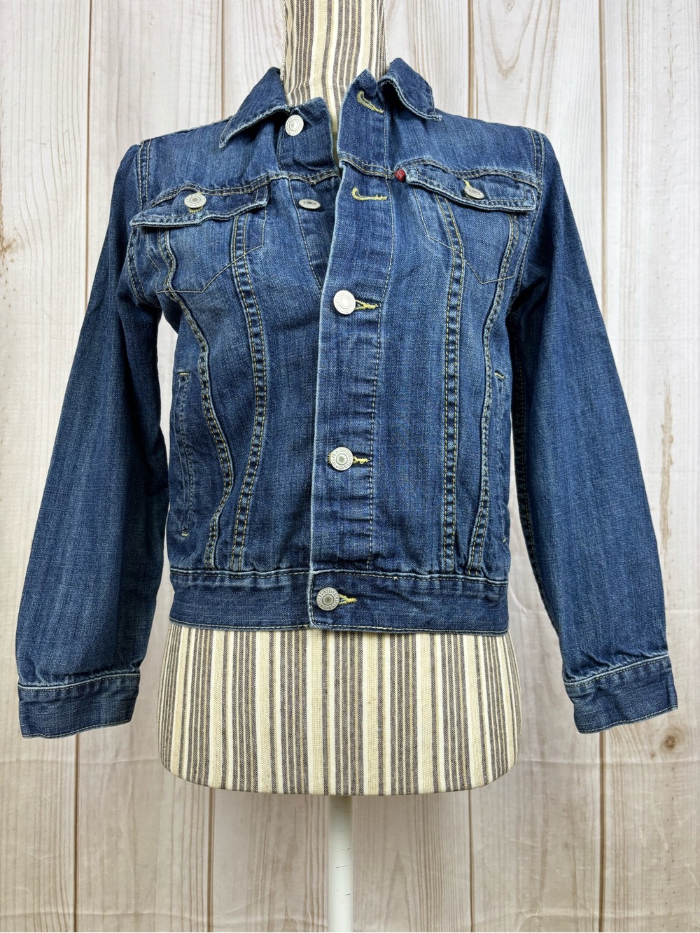 Levi's Youth Denim Trucker Jacket Durable Unisex Kids Coat Blue Sz Youth Medium